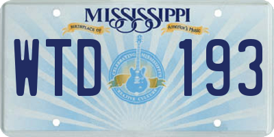 MS license plate WTD193