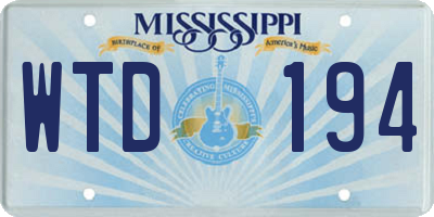 MS license plate WTD194