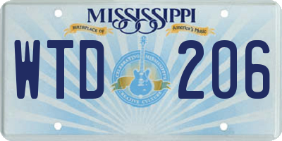 MS license plate WTD206