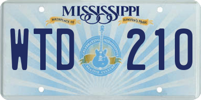 MS license plate WTD210