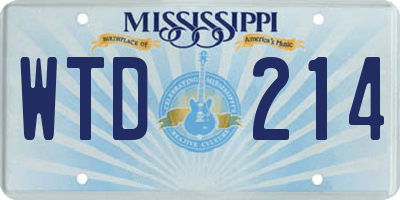 MS license plate WTD214