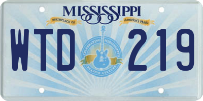 MS license plate WTD219