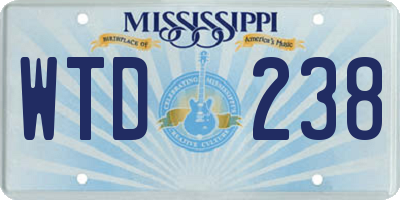 MS license plate WTD238