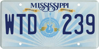 MS license plate WTD239