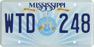 MS license plate WTD248