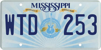 MS license plate WTD253