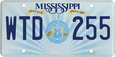 MS license plate WTD255