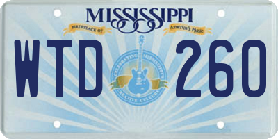 MS license plate WTD260