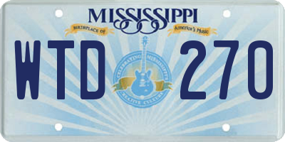 MS license plate WTD270