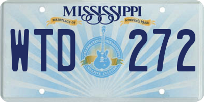 MS license plate WTD272