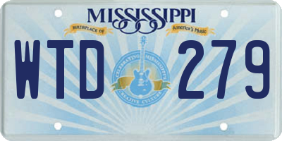 MS license plate WTD279