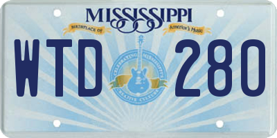 MS license plate WTD280