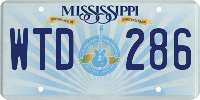 MS license plate WTD286