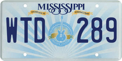 MS license plate WTD289
