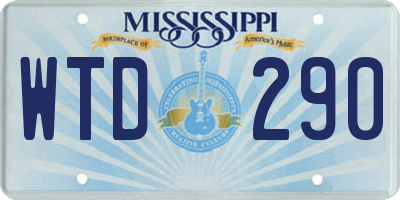 MS license plate WTD290