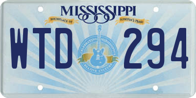 MS license plate WTD294