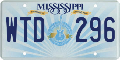 MS license plate WTD296