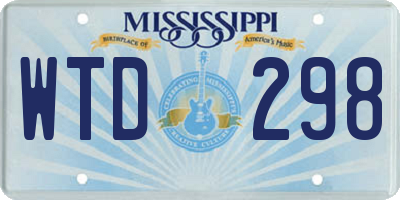 MS license plate WTD298