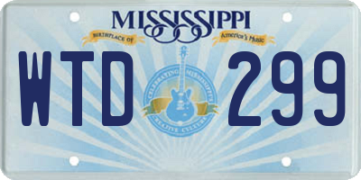MS license plate WTD299