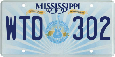 MS license plate WTD302