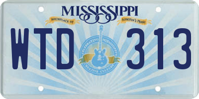 MS license plate WTD313