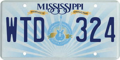 MS license plate WTD324