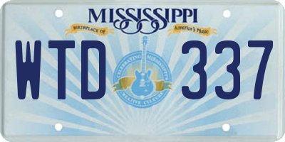 MS license plate WTD337