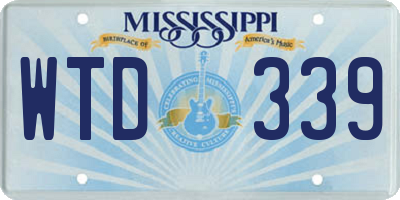 MS license plate WTD339