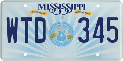 MS license plate WTD345