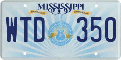 MS license plate WTD350