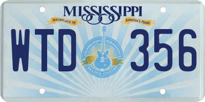 MS license plate WTD356