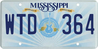 MS license plate WTD364