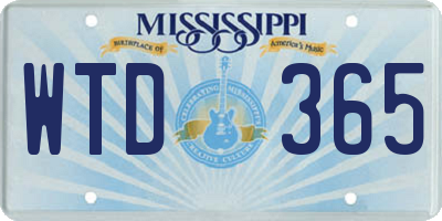 MS license plate WTD365