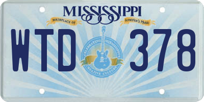 MS license plate WTD378