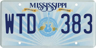 MS license plate WTD383
