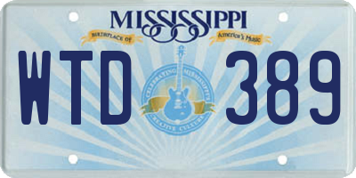 MS license plate WTD389