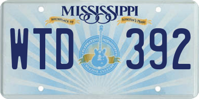 MS license plate WTD392