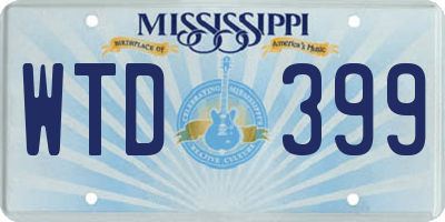 MS license plate WTD399