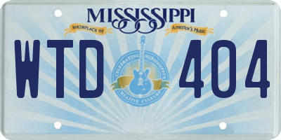 MS license plate WTD404