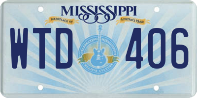 MS license plate WTD406