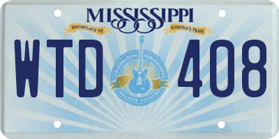 MS license plate WTD408