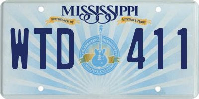 MS license plate WTD411