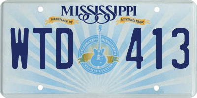 MS license plate WTD413