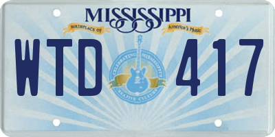 MS license plate WTD417