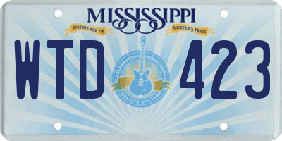 MS license plate WTD423