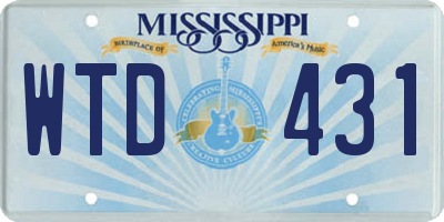 MS license plate WTD431