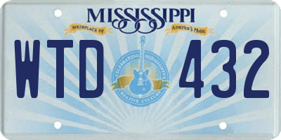 MS license plate WTD432