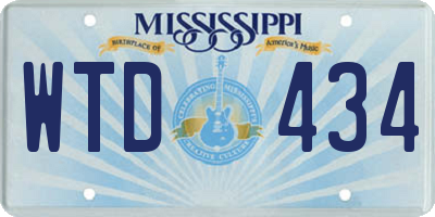 MS license plate WTD434