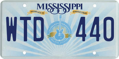 MS license plate WTD440
