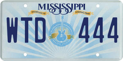 MS license plate WTD444